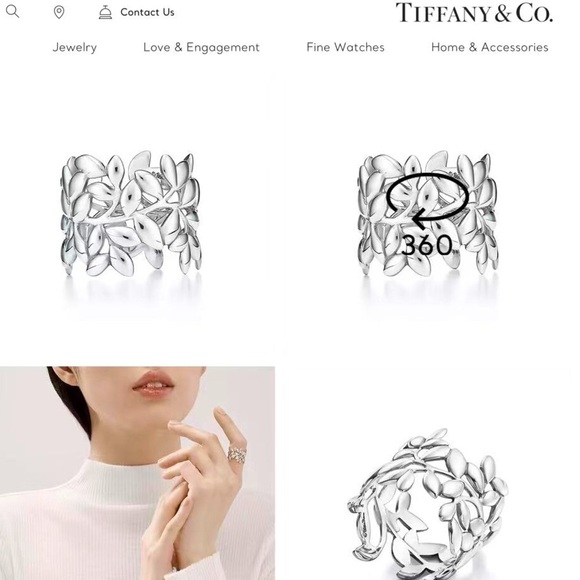 Paloma Picasso® Olive Leaf band ring in sterling silver. - Picture 7 of 9